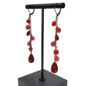 5/10 vintage drop red and crimson earrings